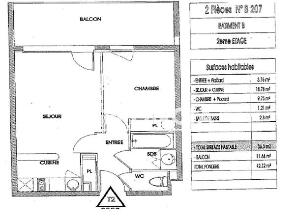 Location Appartement 2 pièces 36.3 m² - 5 RUE BERNARD DE CLAIRVAUX Pau 64000