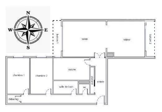 Appartement traversant de 84 m² avec deux balcons dans un environnement privilégié