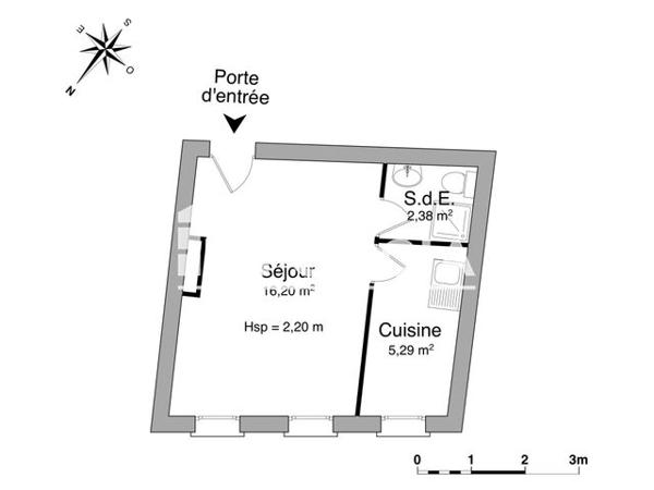 Location Studio 23.87 m² - 26 RUE DES TIERCELINS Nancy 54000