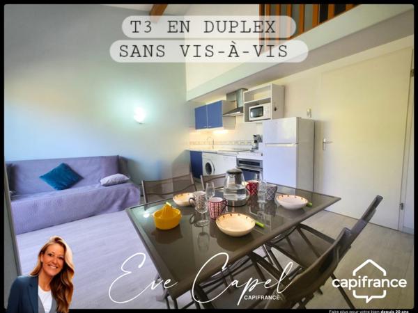 Appartement à vendre 3 pièces LE CAP D'AGDE (34), DUPLEX T3 Climatisé dans résidence avec Piscine & Ascenseur