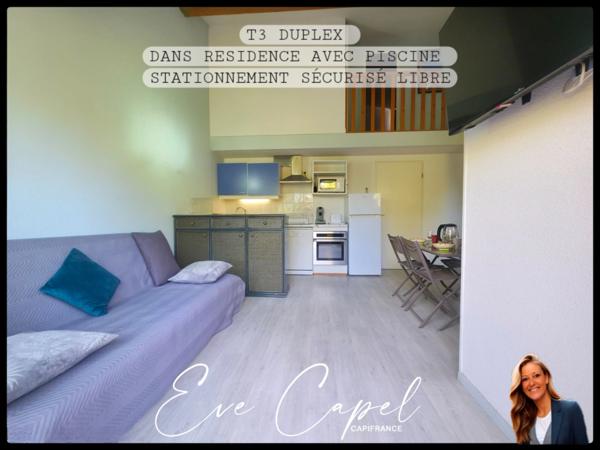 Appartement à vendre 3 pièces LE CAP D'AGDE (34), DUPLEX T3 Climatisé dans résidence avec Piscine & Ascenseur