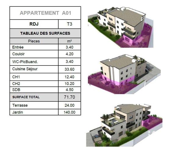 Appartement à vendre 3 pièces 71 m² Fréjus