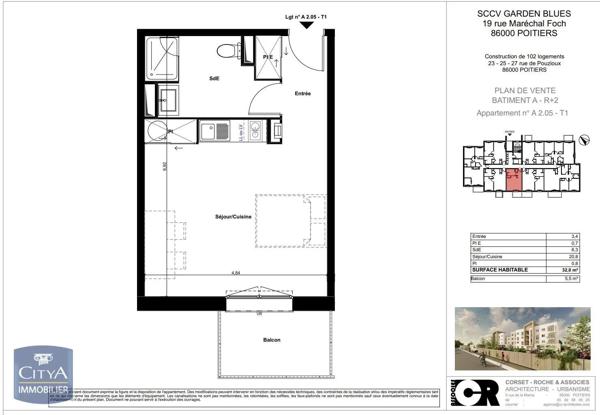 Appartement à louer 1 pièce 32m² Poitiers (86000)