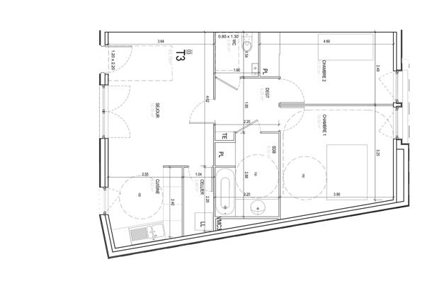 Appartement Nanterre 3 pièce(s) 60 m2