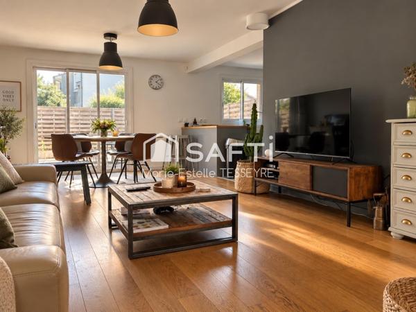 Eysines, aux portes du Bouscat Maison T4 – 82,19 m² – 3 chambres – Terrasse 50 m² – Garage 15m²– Climatisation