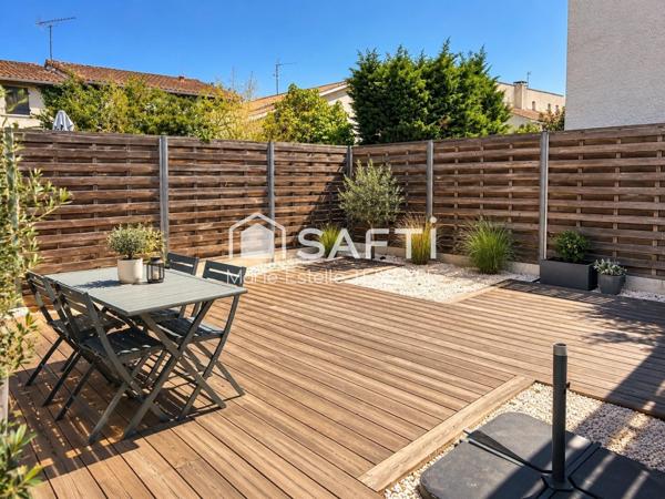 Eysines, aux portes du Bouscat Maison T4 – 82,19 m² – 3 chambres – Terrasse 50 m² – Garage 15m²– Climatisation