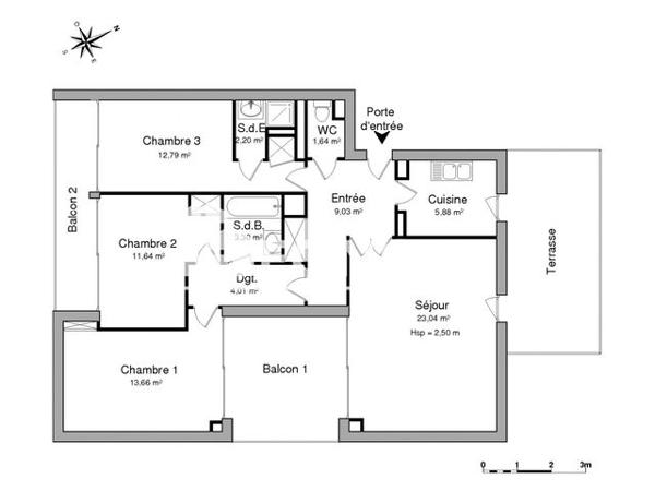 Location Appartement 4 pièces 88.9 m² - 22-24 RUE DU MAINE Saint Nazaire 44600