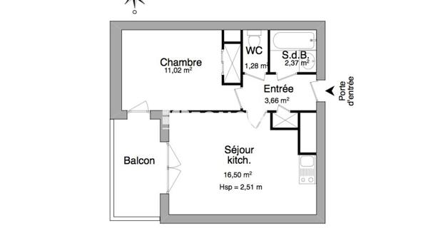 Location Appartement 2 pièces 34.83 m² - Villefranche-sur-saône 69400