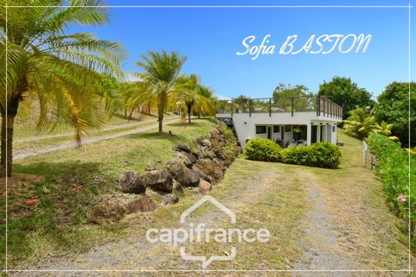Villa d’exception au François (97240) – Maison contemporaine T5 + logement indépendant T3 – Vue mer & îlets – Piscine & jardin paysagé
