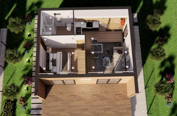 MAISON INDIVIDUELLE de plain-pied d'environ 40 m²