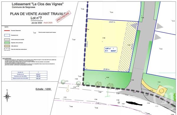 Terrain à vendre  523 m2 SEIGNOSSE - 40