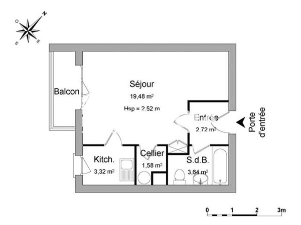 Location Studio 30.74 m² - 17 PLACE JEANNON L'ARBALETRIER Villers Les Nancy 54600