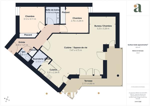 Lumineux appartement 83m² Grande terrasse Dernier étage Bayonne Quartier Mousserolles