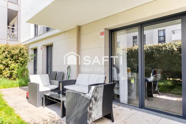 Appartement 3 pièces de 64m², immeuble récent de standing avec jardin et terrasse de 52m², exposé Sud-Ouest