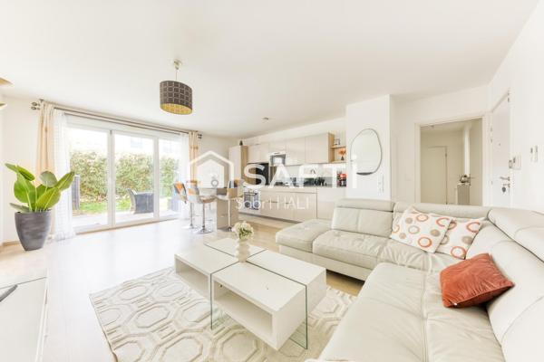 Appartement 3 pièces de 64m², immeuble récent de standing avec jardin et terrasse de 52m², exposé Sud-Ouest