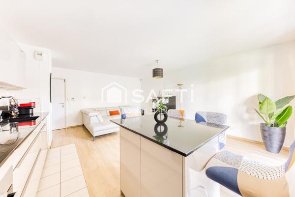 Appartement 3 pièces de 64m², immeuble récent de standing avec jardin et terrasse de 52m², exposé Sud-Ouest