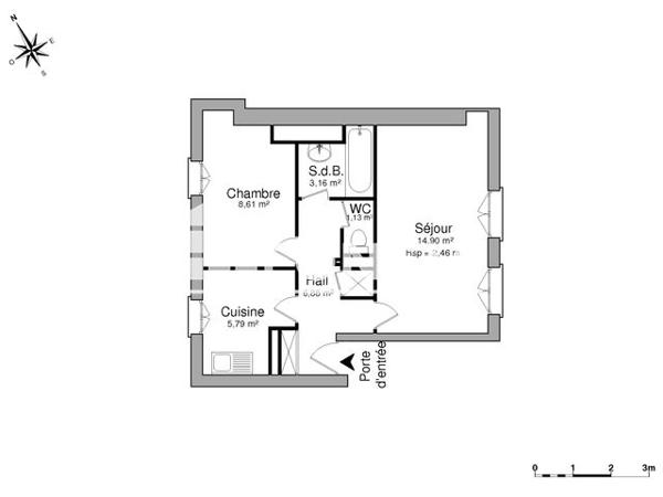 Location Appartement 2 pièces 40.47 m² - 12/14 RUE DE LA REPUBLIQUE Honfleur 14600
