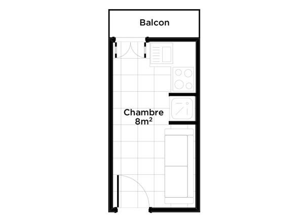 Chambre / Studio 8M2 AVEC BALCON - 75011 PARIS 11 - FAIDHERBE-CHALIGNY / LEDRU-ROLLIN