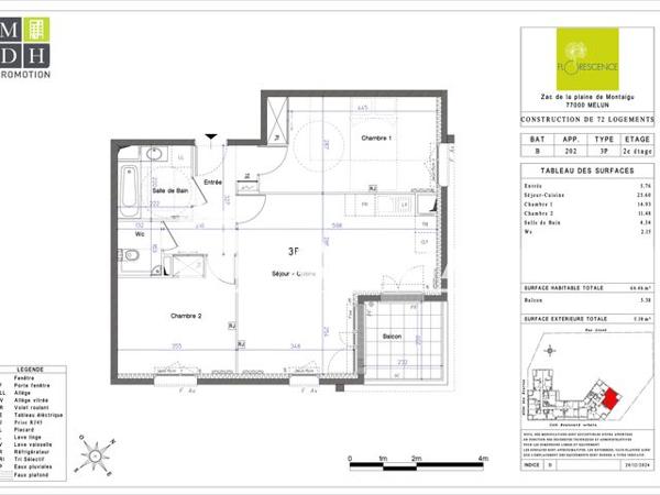 Location Appartement 3 pièces 64.5 m² - 1215 BOULEVARD DE L'EUROPE Melun 77000