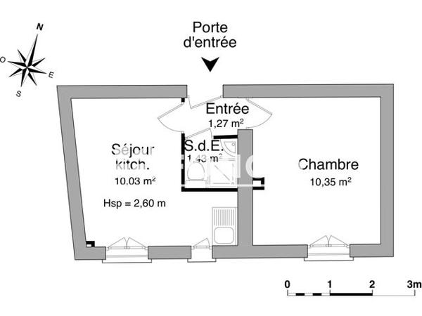 Location Appartement 2 pièces 23.08 m² - 108 BOULEVARD MENILMONTANT Paris 75020