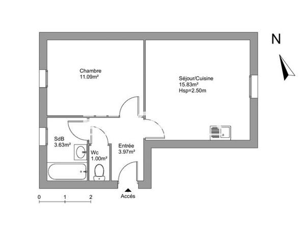 Location Appartement 2 pièces 35.52 m² - 22 RUE PASTEUR Roanne 42300