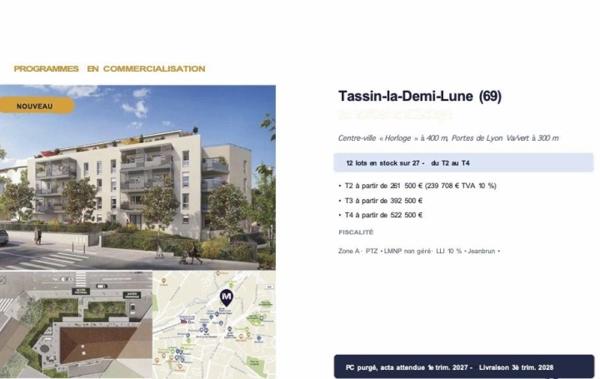 Vente Appartement P2 LLI + Jeanbrun Tassin-la-demi-lune