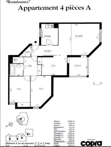 Appartement ERMONT - 4 pièces - 82 m2