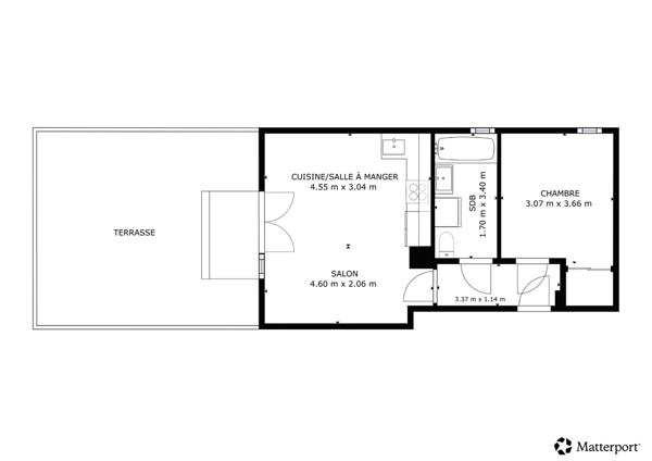 Appartement Paris 2 pièce(s) avec terrasse 58 m2