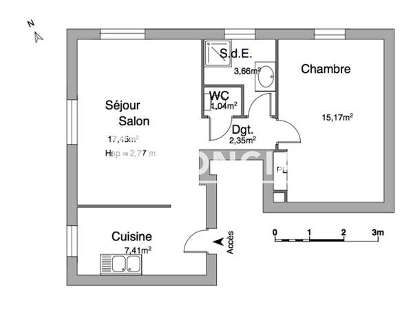 Location Appartement 2 pièces 47.08 m² - 7 RUE DE LA POTERNE Chinon 37500