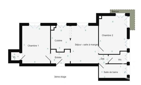 Appartement F2 à vendre  3 pièces - 50,22 m2 BOULOGNE BILLANCOURT - 92
