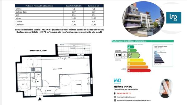 Appartement à vendre 2 pièces 50 m² Argenteuil