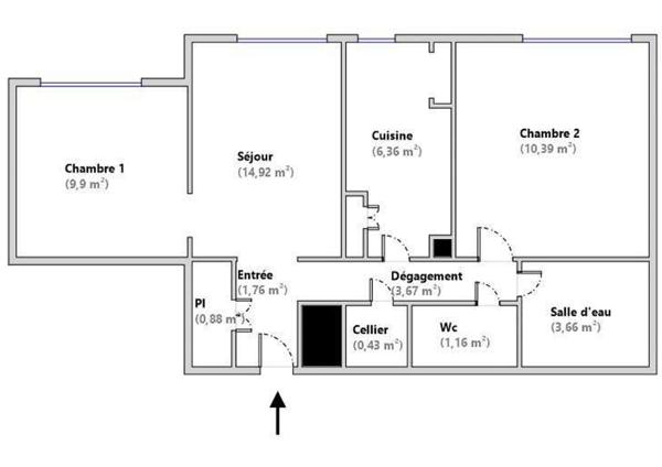 Appartement
         3 pièces
        - 53 m² 149 000 € *