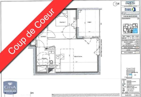 Appartement à louer 2 pièces 39.88m²