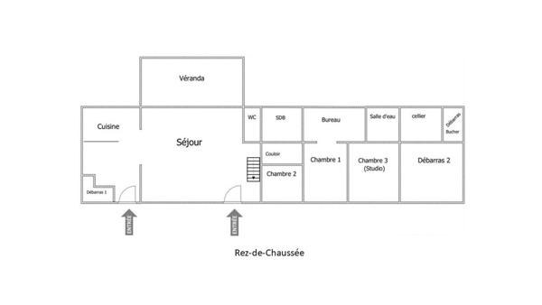 Propriété 170m²: hab principal 151m² + Gite 19m² + dép 138m² / 6841m²