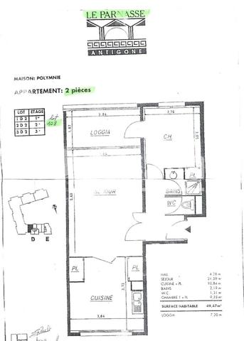 Appartement · Location Montpellier (34000) 2 pièces · 49m²