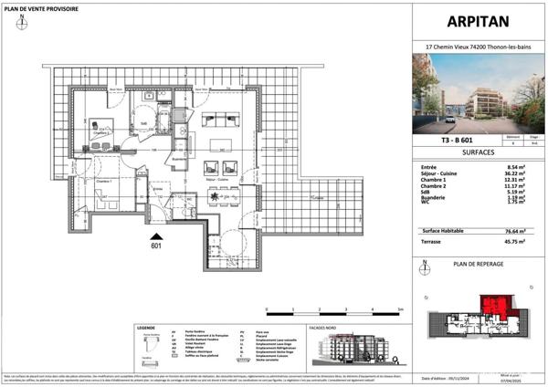 Appartement à vendre 3 pièces 77 m² Thonon-les-Bains