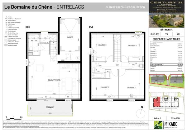 Maison à vendre  5 pièces - 98,43 m 2   ENTRELACS  - 73