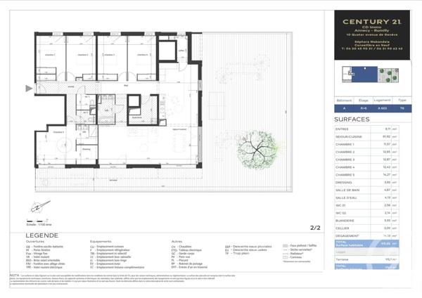 Appartement T6 à vendre  6 pièces - 175,05 m 2   ANNECY  - 74
