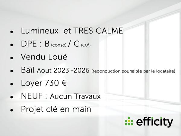 Appartement 3 pièces - 70 m² Exclusivité efficity