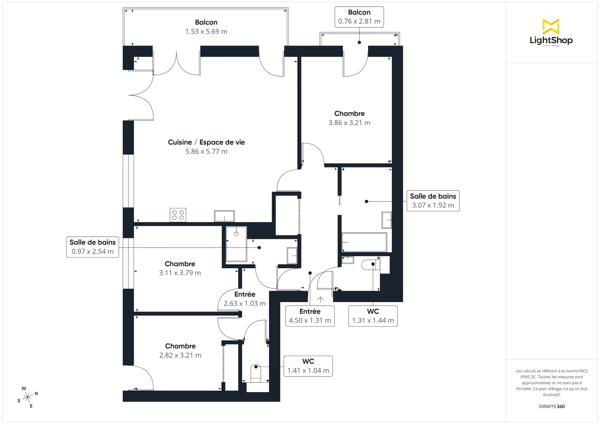 Appartement 4 pièces de 92m² avec balcon et parking - Allée Pierrette Anguera Gargallo, Issy-les-Moulineaux