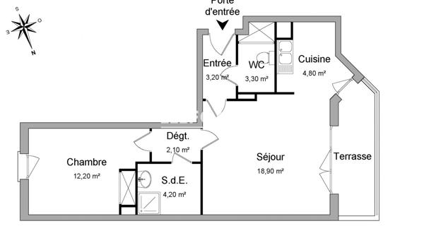 Location Appartement 2 pièces 48.7 m² - Rouen 76000
