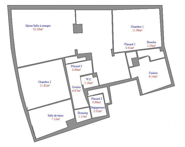 Appartement F3 à vendre  3 pièces - 85,30 m 2   ANTIBES  - 06