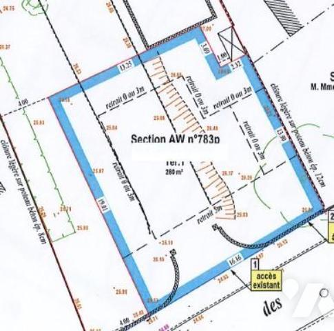 Terrain non-viabilisé de 281m², libre de constructeur