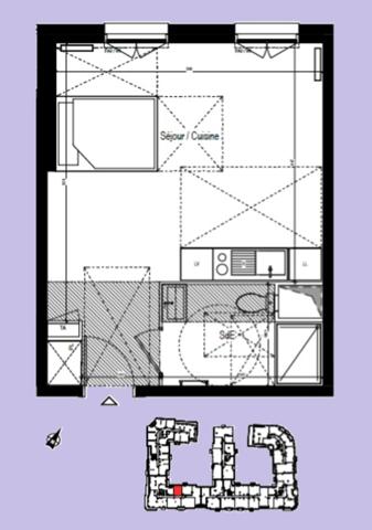 Studio neuf à vendre BEZONS (95), surface habitable 31.63 m2 + parking en sous-sol sécurisé.