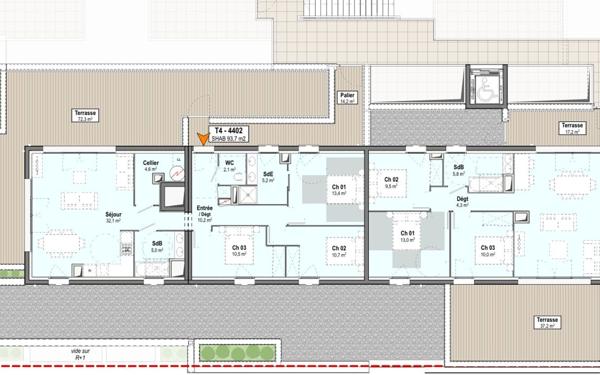 Appartement à vendre    4 pièces • 81 m2 Dax