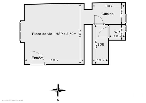 Appartement F1 à vendre  1 pièce - 16,17 m 2   PARIS  - 75014