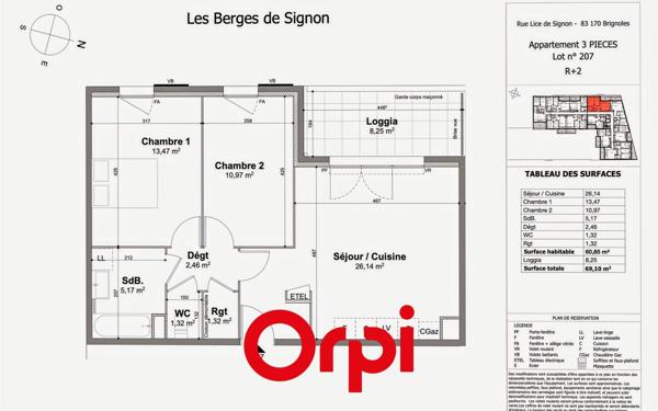 Appartement à vendre    3 pièces • 60,85 m2 Brignoles