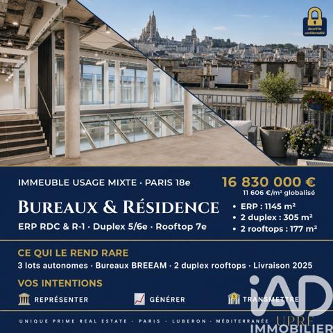 Immeuble à vendre 2 450 m² Paris 18