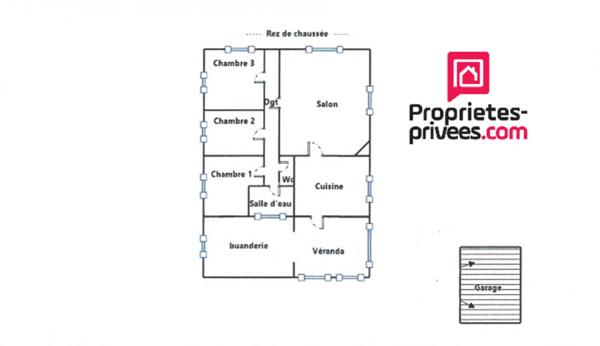 Dept 33 - La Teste De Buch- Maison 3 pièce(s) 79 m2 avec terrasse, son jardin de 745m² et un garage indépendant, une véranda de 10m2 et une buanderie de 15m2 soit une surface utile de 104m2
