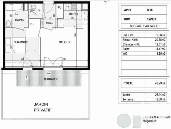 Appartement à vendre 2 pièces 43 m² Balma